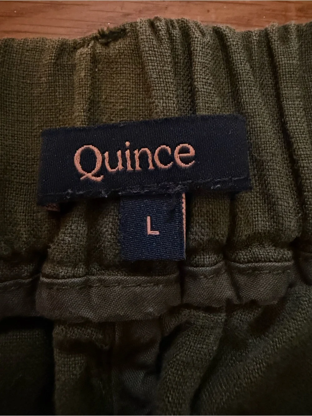 Quince Women’s Size Large Extra Large Martini Olive Green European Linen Pants